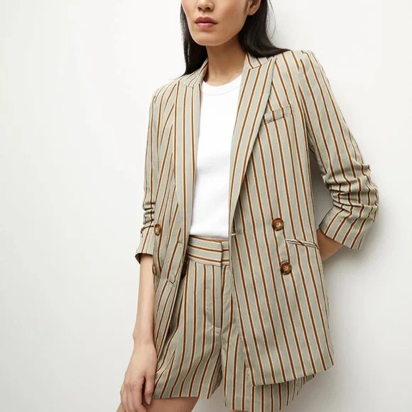 NWT VERONICA BEARD Kiernan Dickey Double-Breasted Striped Blazer 16 - Picture 15 of 15